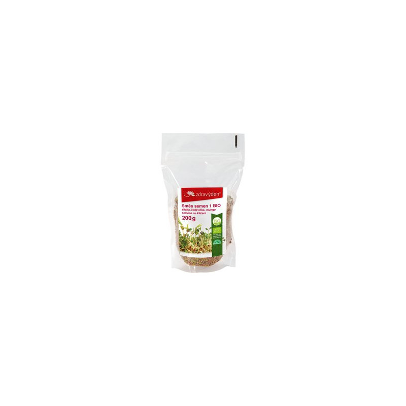 Směs semen na klíčení 1 BIO - alfalfa, ředkvička, mungo 200g - CZ-BIO-003
