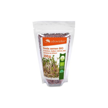 Směs semen na klíčení 2 BIO - brokolice, ředkev růžová, jetel 200g - CZ-BIO-003
