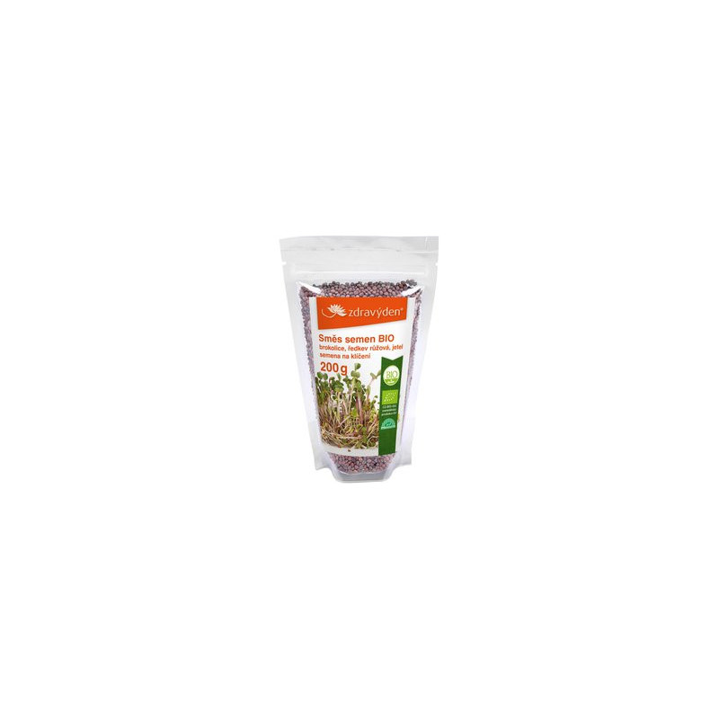 Směs semen na klíčení 2 BIO - brokolice, ředkev růžová, jetel 200g - CZ-BIO-003