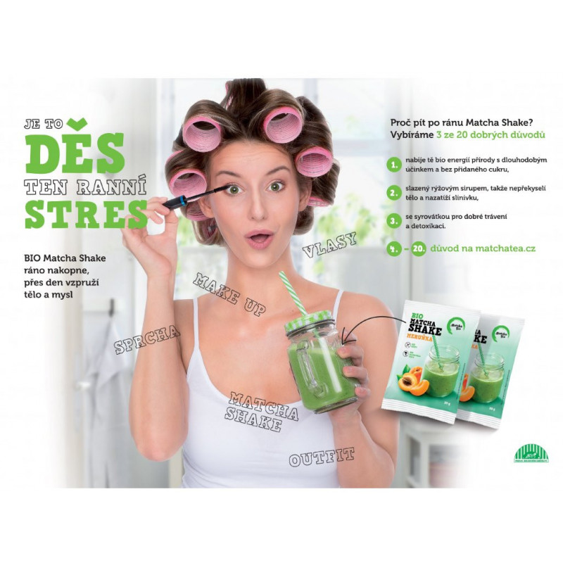 Bio Matcha Tea Shake Meruňka 30g - CZ-BIO-003