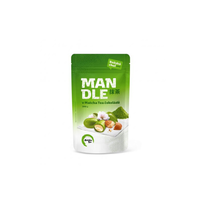Mandle v Matcha Tea Čokoládě 100g - CZ-BIO-003