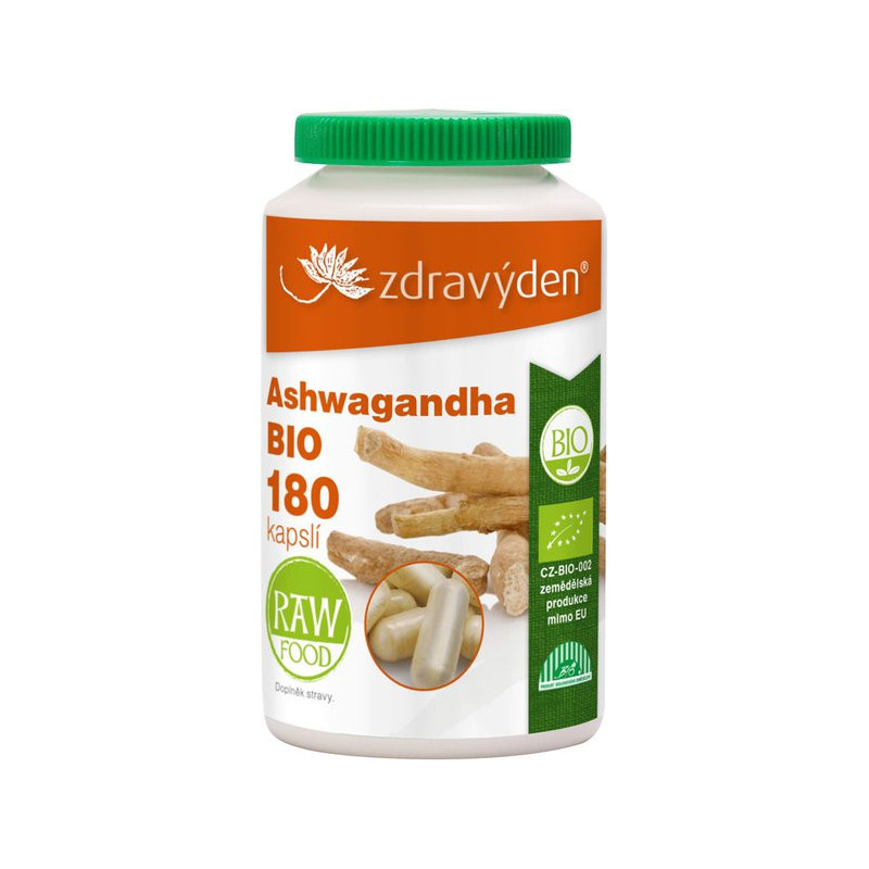 Ashwagandha BIO 180 kapslí - CZ-BIO-003