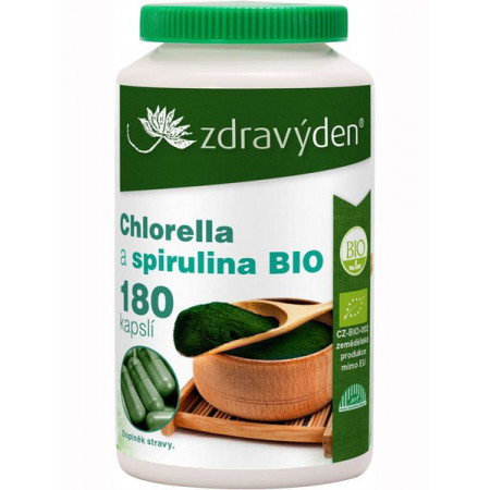 Chlorella a spirulina BIO 180 kapslí - CZ-BIO-003