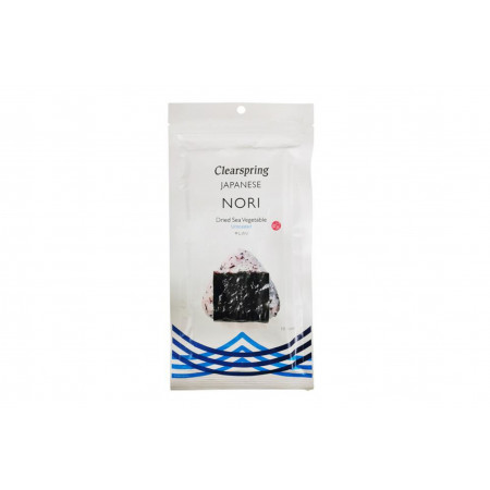 Mořské řasy Nori - plátky Clearspring 25g